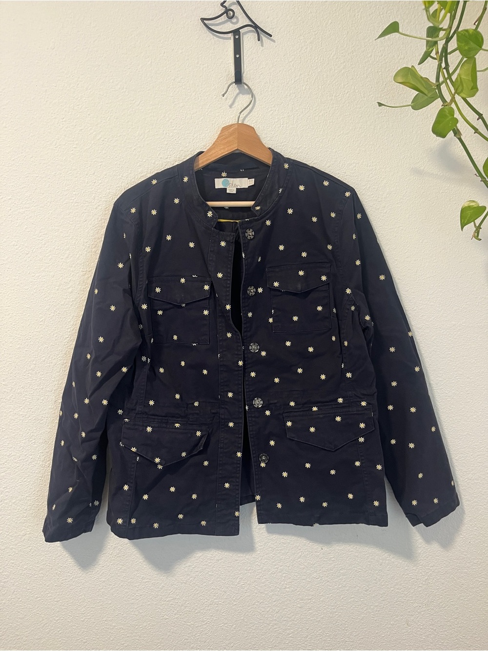 Boden navy jacket with flowers sz 10